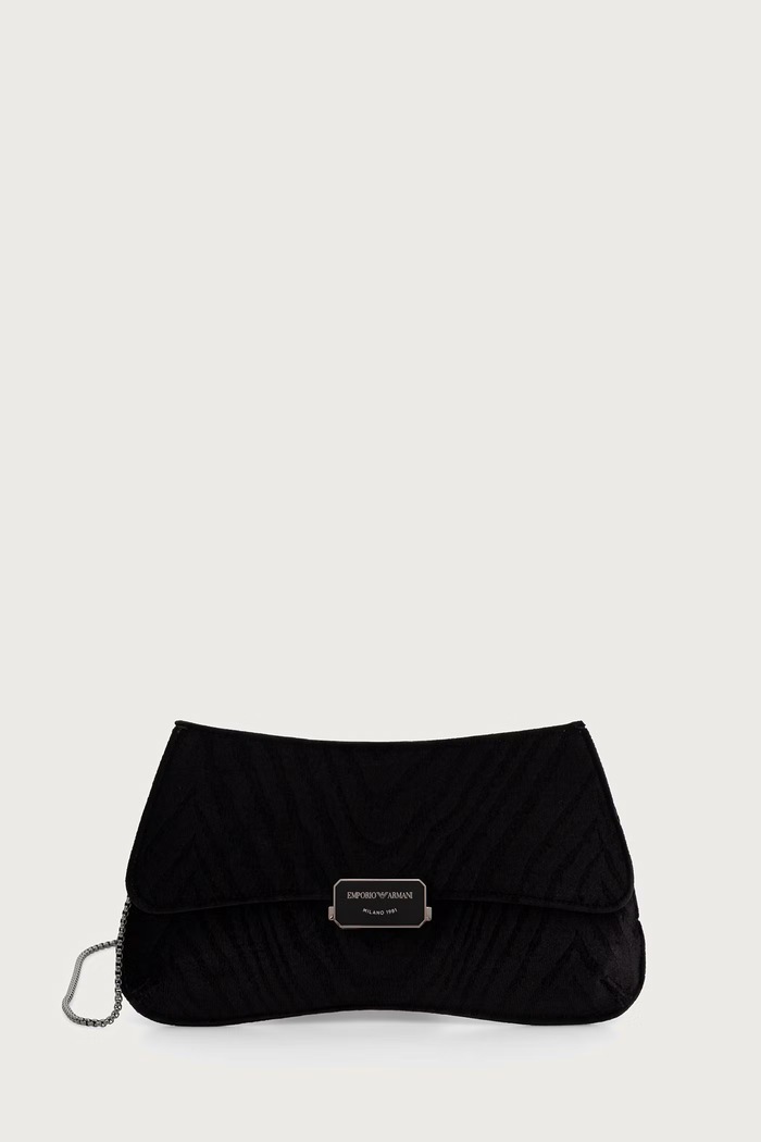Emporio Armani Kopertówka damska welurowa czarny EW001777.AF28100