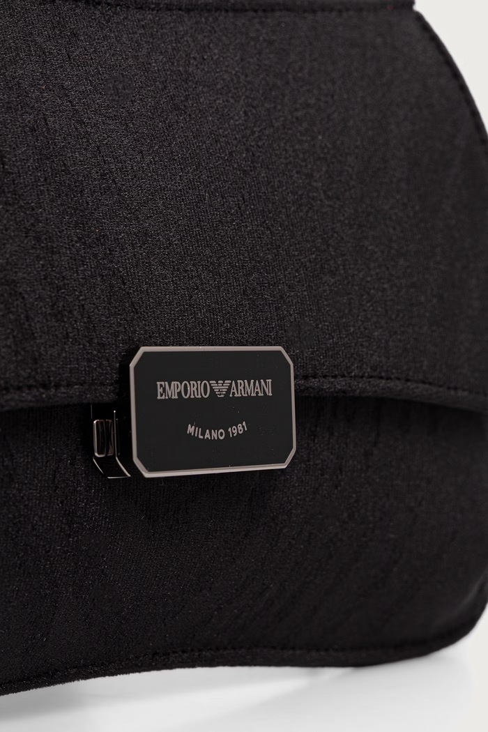 Kopertówka damska welurowa Emporio Armani EW001777.AF28100 czarny
