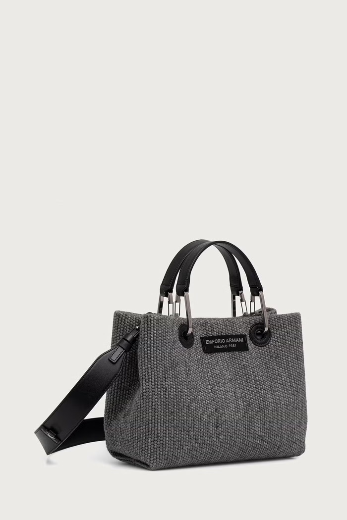 Emporio Armani Torebka crossbody damska z dodatkiem wełny EW000361.AF28319 szary AW26
