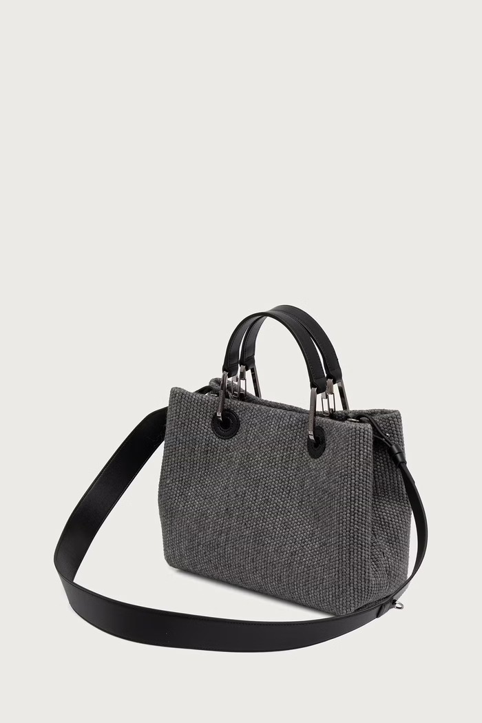 Akcesoria Emporio Armani Torebka crossbody damska z dodatkiem wełny EW000361.AF28319 szary