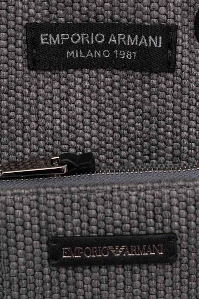 Torebka crossbody damska z dodatkiem wełny Emporio Armani EW000361.AF28319 szary