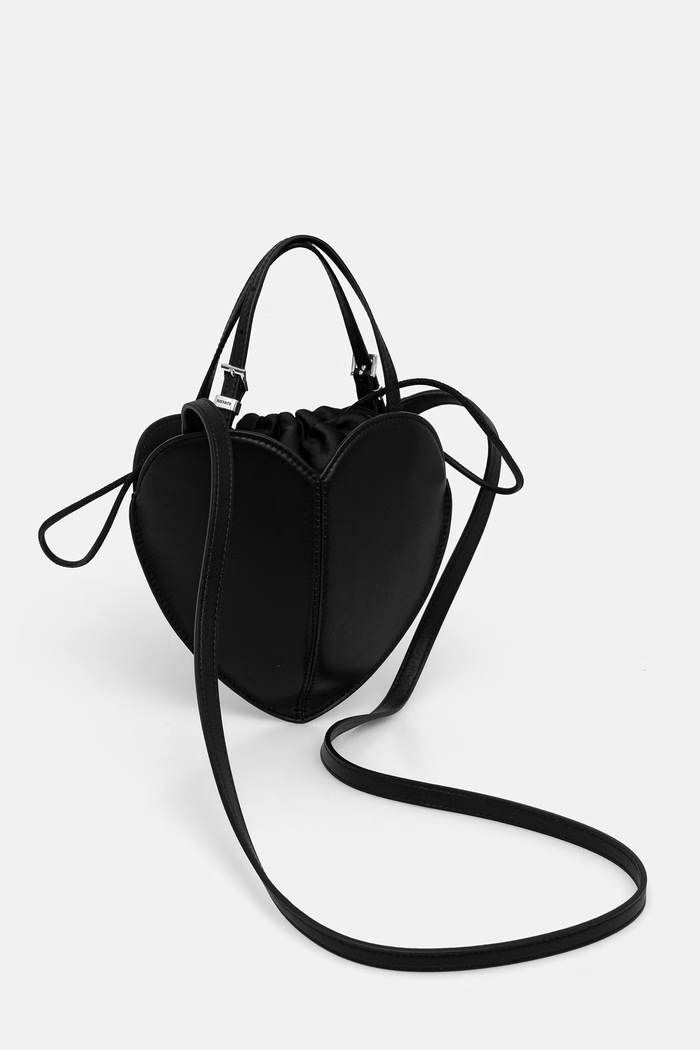 Akcesoria Rotate LEATHER HEART torebka crossbody damska skórzana 116999100 czarny