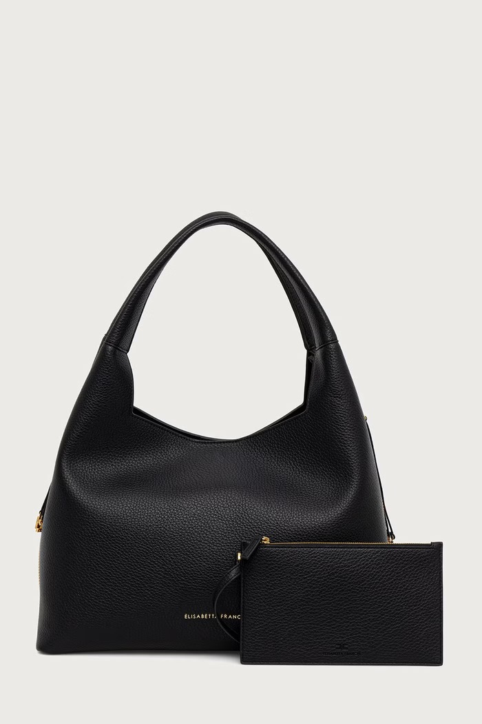 Elisabetta Franchi torebka shopper damska z imitacji skóry czarny BS23A66E2