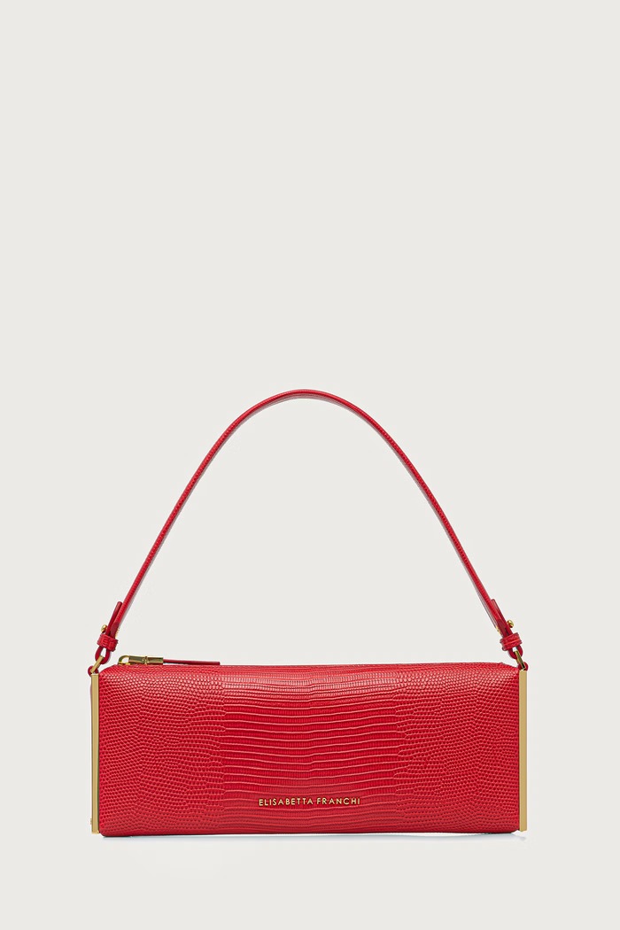 Elisabetta Franchi baguette torbica ženska iz umetnega usnja rdeča BS15A66E2