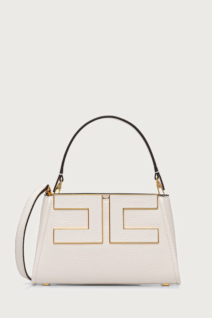 Elisabetta Franchi Torebka crossbody damska z imitacji skóry beżowy BS07A66E2