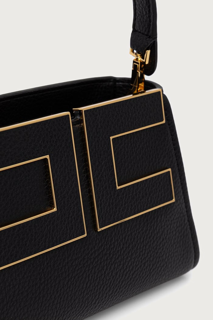 Torebka crossbody damska z imitacji skóry Elisabetta Franchi BS07A66E2 czarny