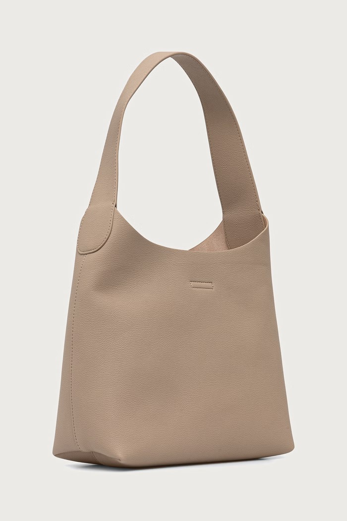 MM by Max Mara torebka hobo damska z imitacji skóry MMLASTRO 2626516017600 beżowy AW26
