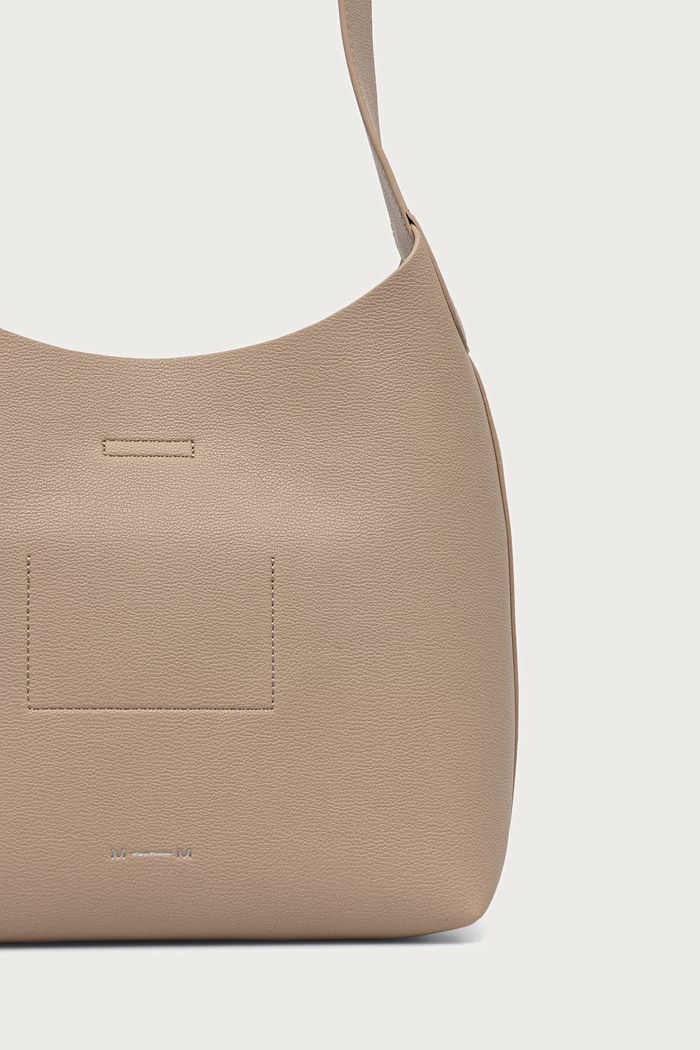 Akcesoria MM by Max Mara torebka hobo damska z imitacji skóry MMLASTRO 2626516017600 beżowy
