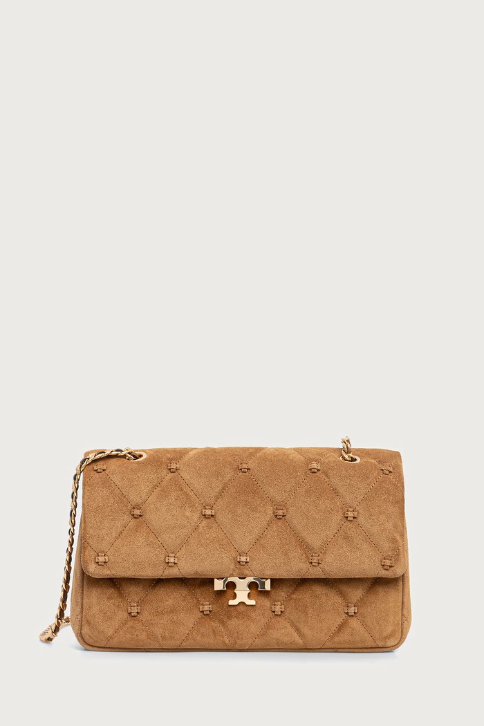 Tory Burch Listonoszka damska skórzana Bunny Knot brązowy 186194