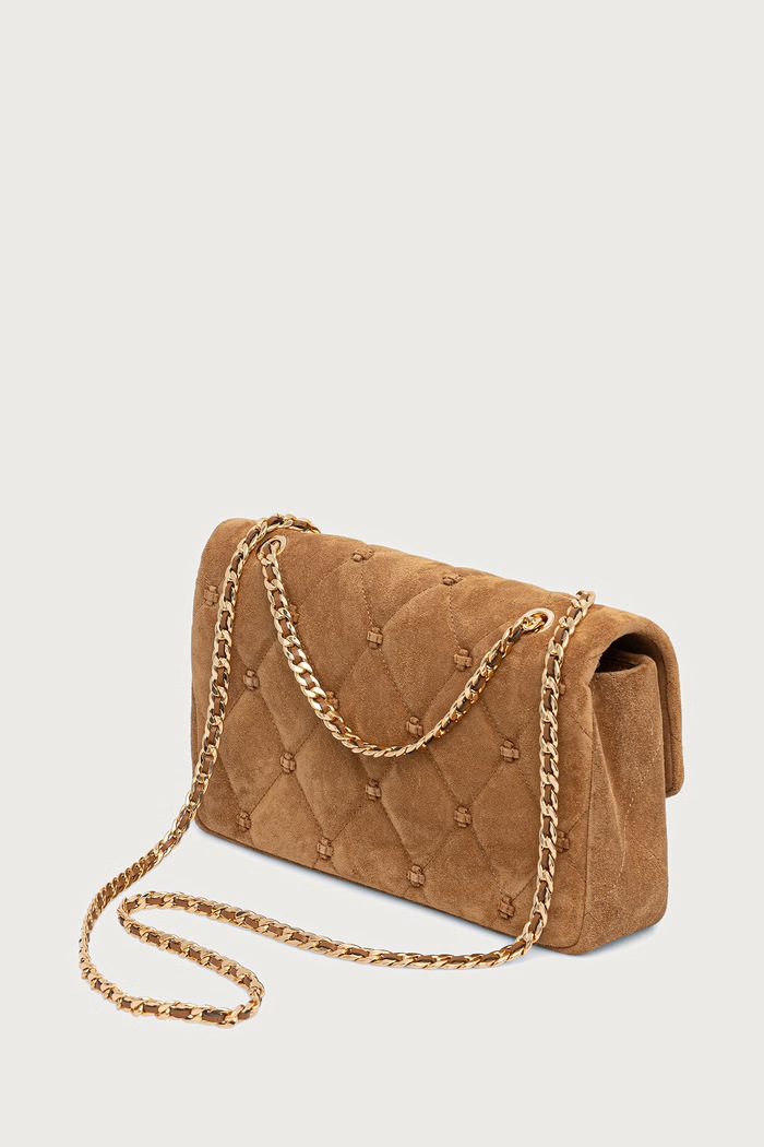 Akcesoria Tory Burch Listonoszka damska skórzana Bunny Knot 186194 brązowy