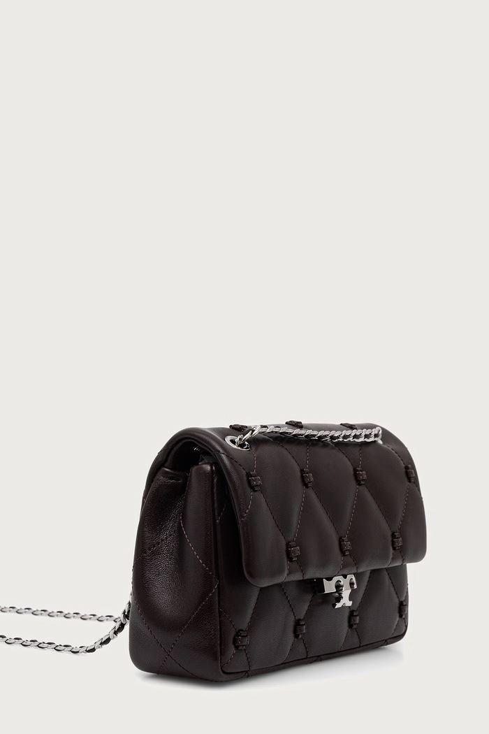 Tory Burch Listonoszka damska skórzana Bunny Knot 187633 brązowy AW26