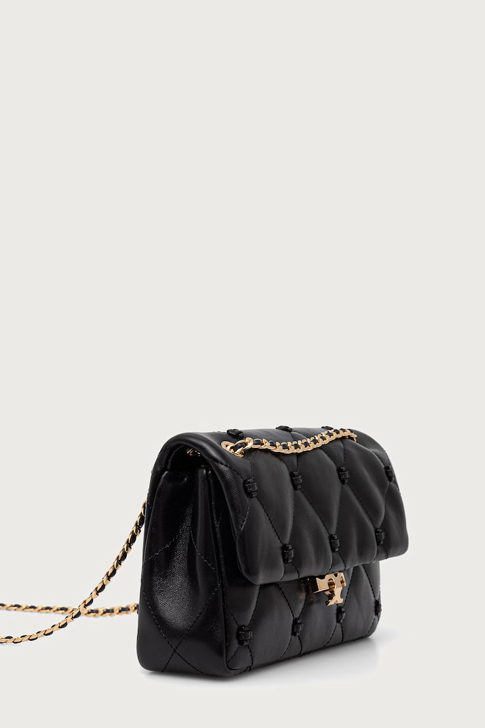Tory Burch Listonoszka damska skórzana Bunny Knot 187633 czarny AW26