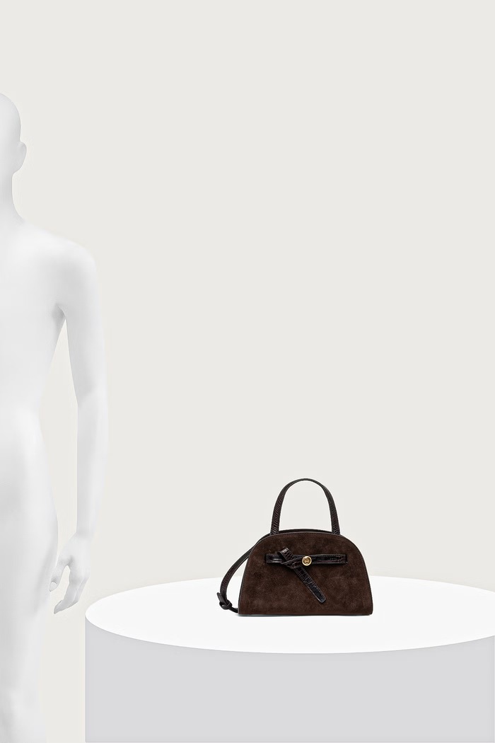 Tory Burch torebka tote damska zamszowa Romy Small Bauletto 183362