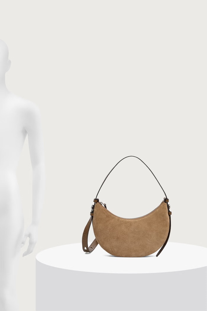Tory Burch torebka crossbody damska zamszowa Romy Half Moon 185086