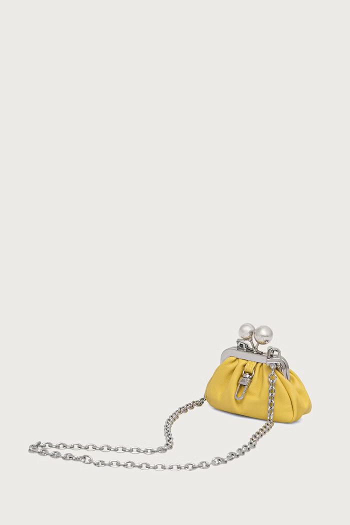 Dodatki Weekend Max Mara Crossbody torbica ženska usnjena DIOMEDE 2625726024600 rumena