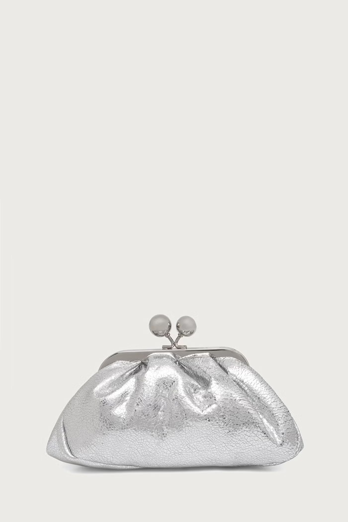 Weekend Max Mara Torebka crossbody damska skórzana WKABRUNO srebrny 2625516174600
