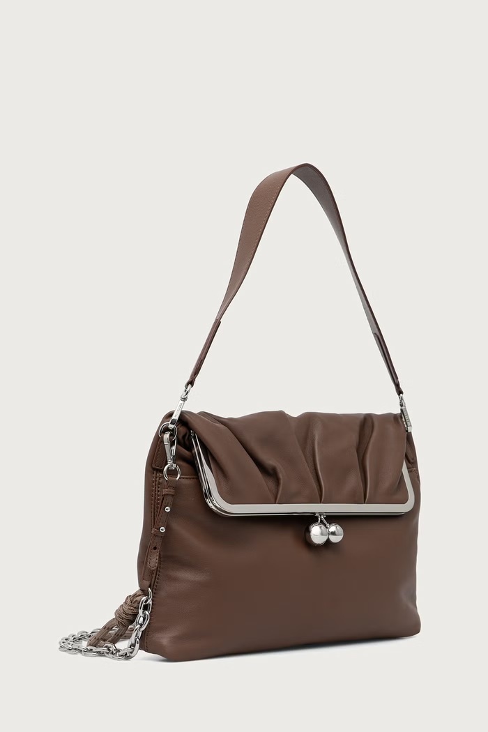 Weekend Max Mara Torebka hobo damska skórzana WKASLALOM 2625516144600 brązowy AW26