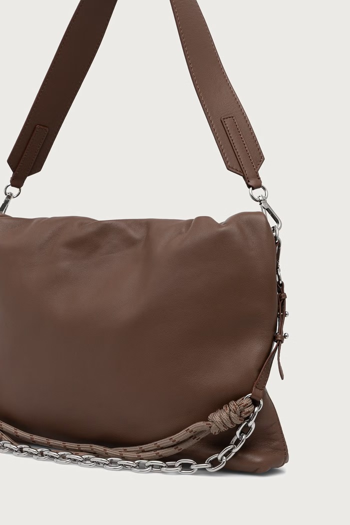 Akcesoria Weekend Max Mara Torebka hobo damska skórzana WKASLALOM 2625516144600 brązowy