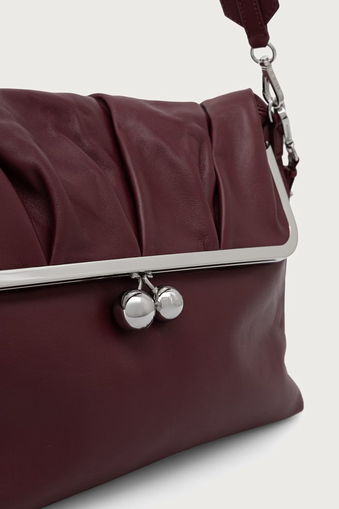 Torebka hobo damska skórzana WKASLALOM Weekend Max Mara 2625516144600 bordowy