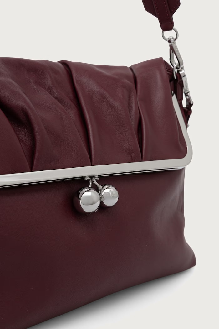 Torebka hobo damska skórzana WKASLALOM Weekend Max Mara 2625516144600 bordowy