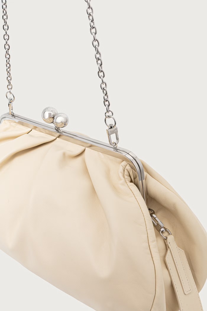 Torebka kuferek skórzana PROVINO Weekend Max Mara 2625516134600 beżowy