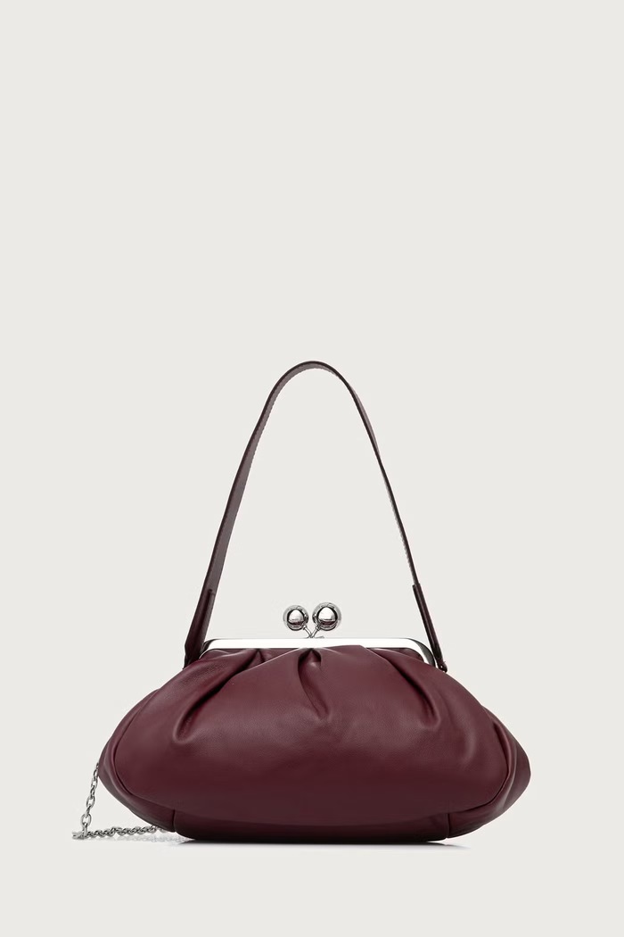 Weekend Max Mara Torebka damska skórzana CUBICO bordowy 2625516124600