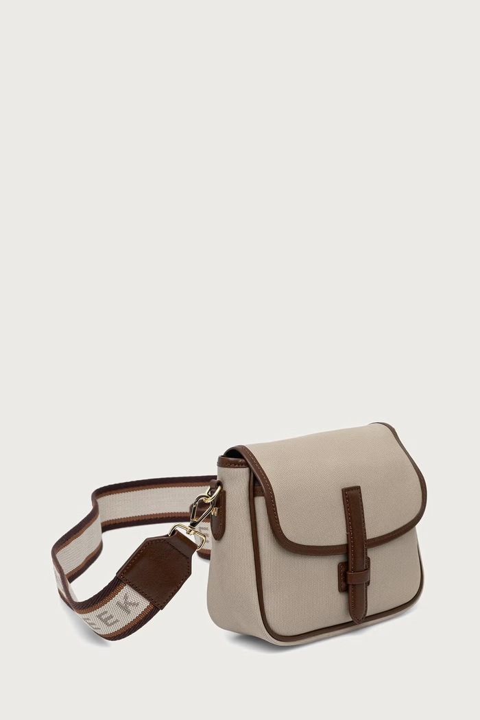 Weekend Max Mara Torebka crossbody damska bawełniana WKAGAP 2625516044600 beżowy AW26