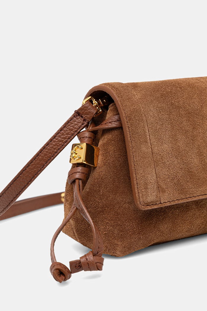 Coccinelle torebka crossbody damska zamszowa E5.VCB.55.01.01 brązowy AW26