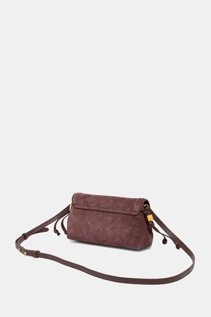Akcesoria Coccinelle torebka crossbody damska zamszowa E5.VCB.55.01.01 bordowy
