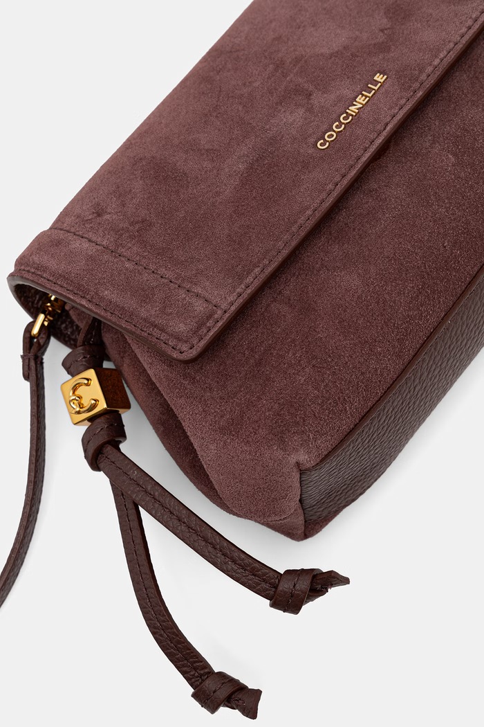 Coccinelle torebka crossbody damska zamszowa bordowy E5.VCB.55.01.01