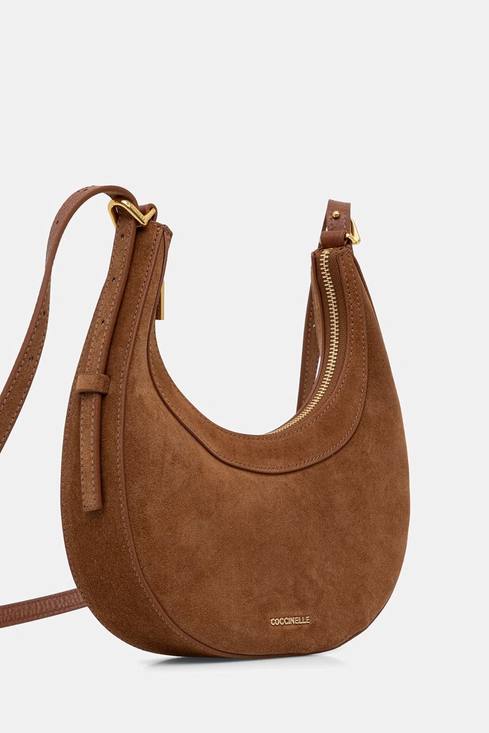 Coccinelle torebka crossbody damska zamszowa E5.USA.53.01.01 brązowy AW26