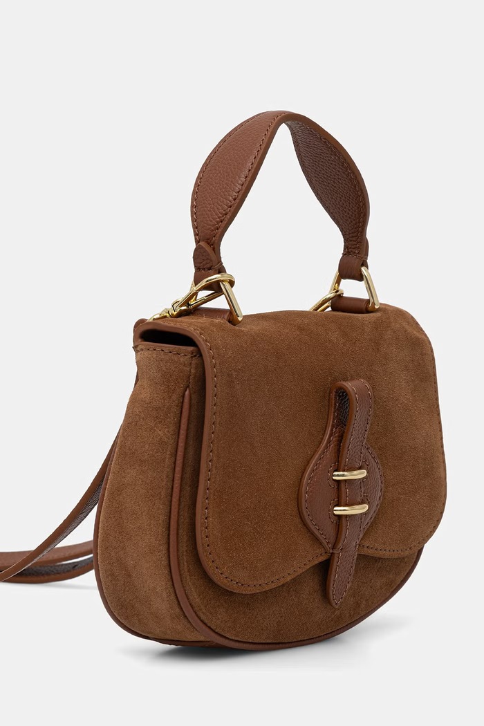 Coccinelle torebka crossbody damska zamszowa E5.U7H.58.01.01 brązowy AW26