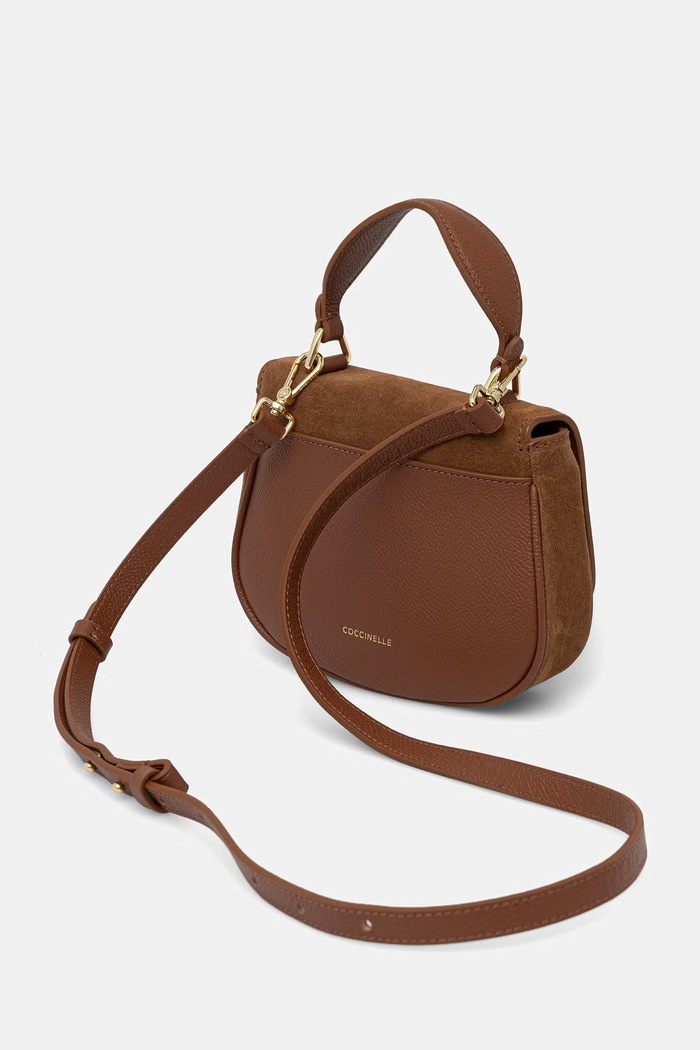 Akcesoria Coccinelle torebka crossbody damska zamszowa E5.U7H.58.01.01 brązowy