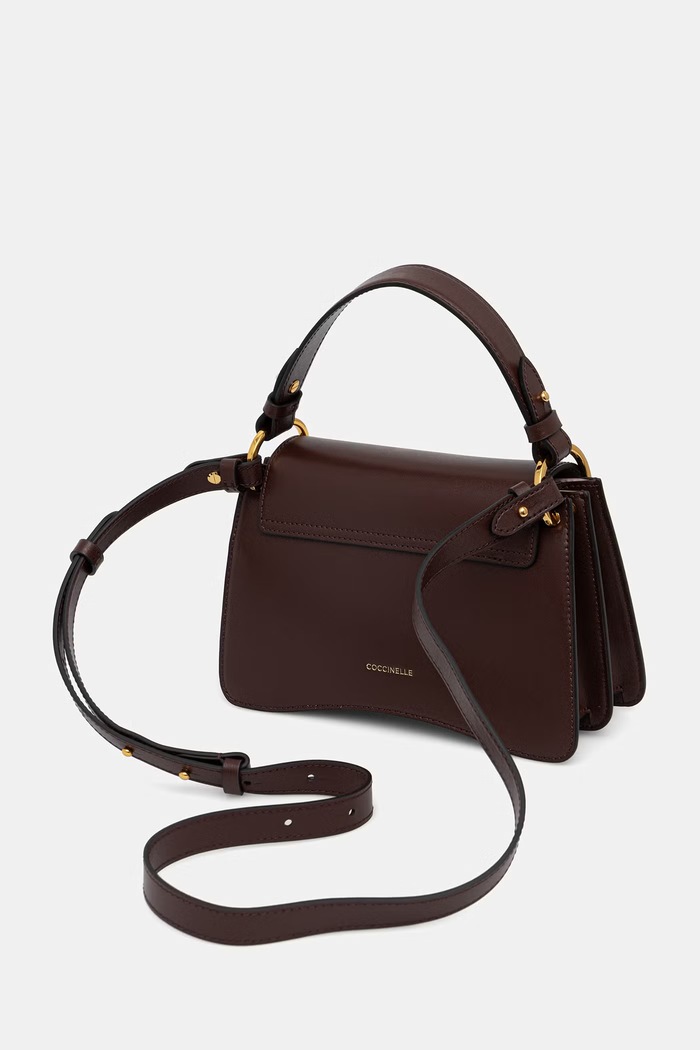 Akcesoria Coccinelle torebka crossbody damska skórzana E1.SSK.18.02.21 bordowy