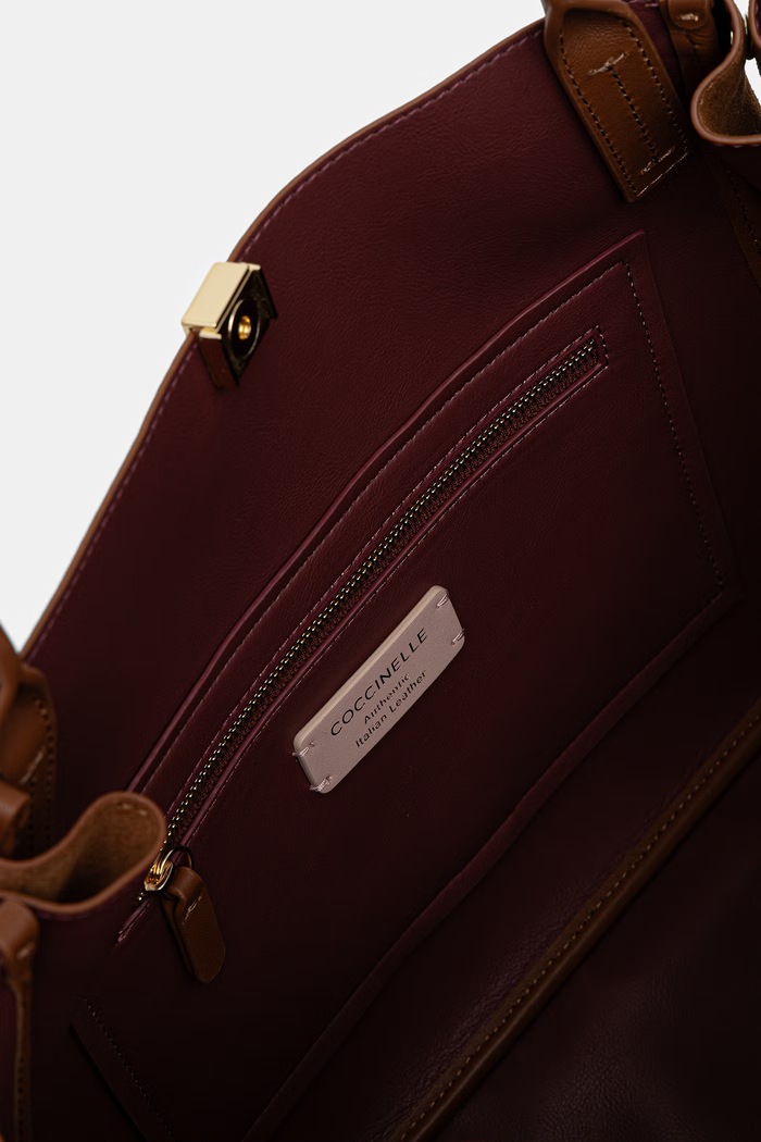 Coccinelle torebka shopper damska skórzana E1.V60.11.01.01 brązowy