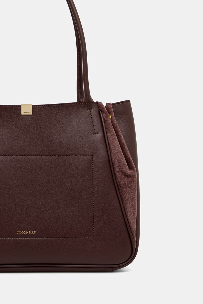 Akcesoria Coccinelle torebka shopper damska skórzana E1.V60.11.01.01 bordowy