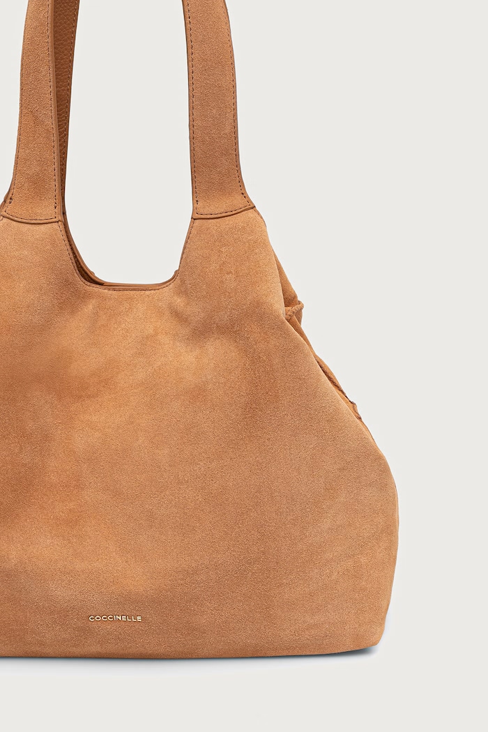 Akcesoria Coccinelle Torebka shopper damska zamszowa E1.V3B.11.01.01 złoty