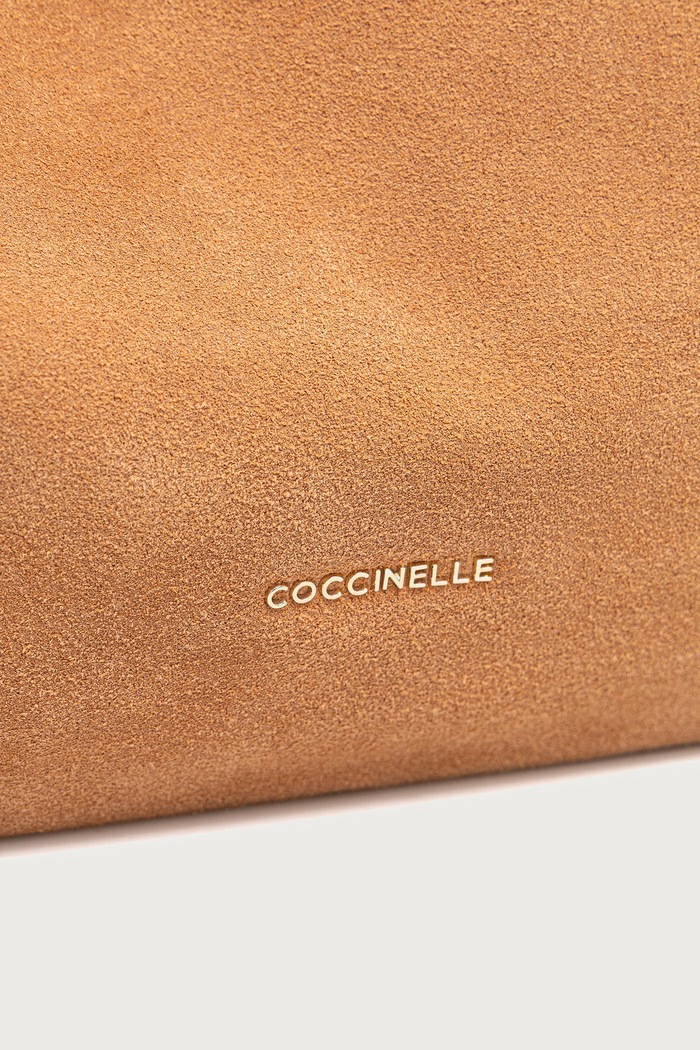 Torebka shopper damska zamszowa Coccinelle złoty E1.V3B.11.01.01