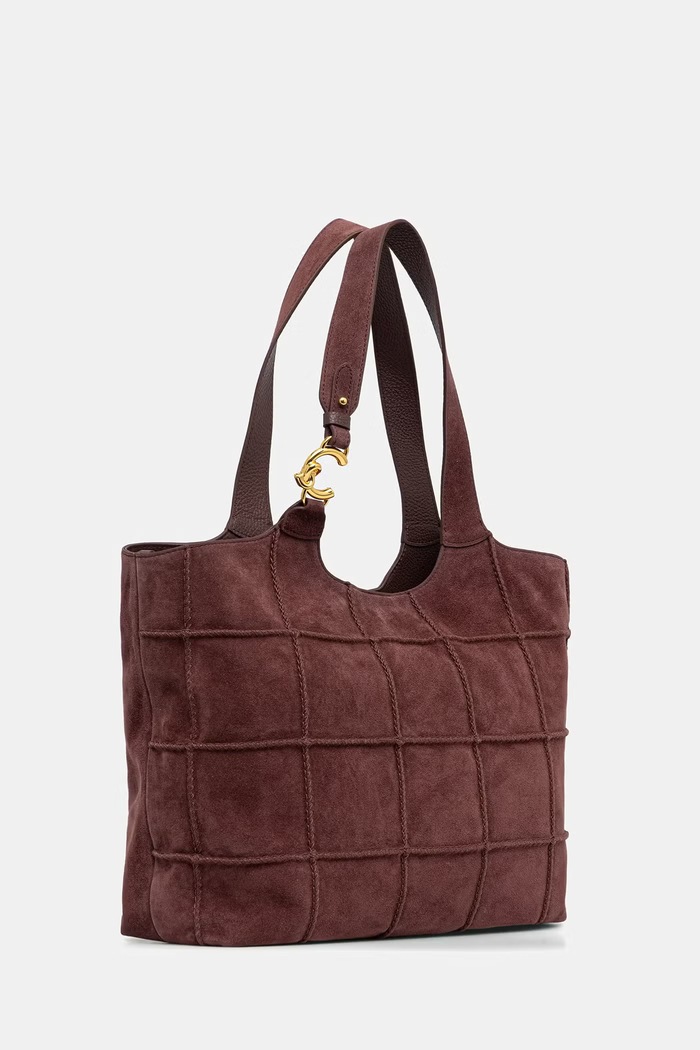 Coccinelle torebka shopper damska zamszowa E1.V3B.11.01.01 bordowy AW26