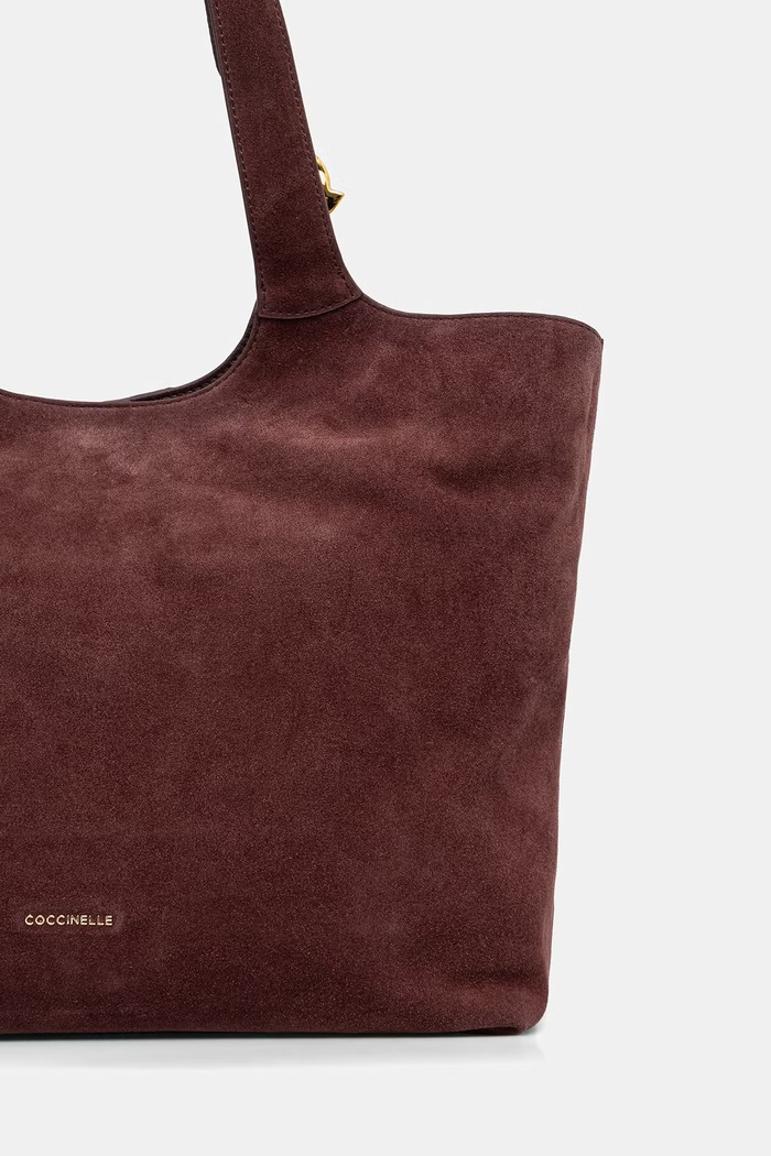 Akcesoria Coccinelle torebka shopper damska zamszowa E1.V3B.11.01.01 bordowy