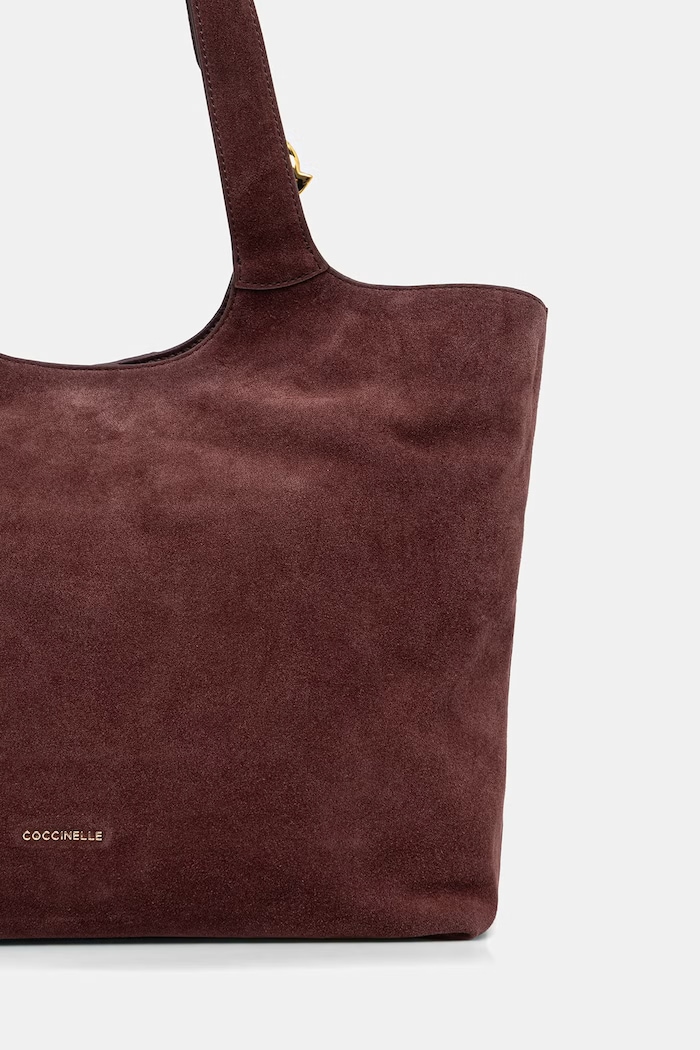 Akcesoria Coccinelle torebka shopper damska zamszowa E1.V3B.11.01.01 bordowy