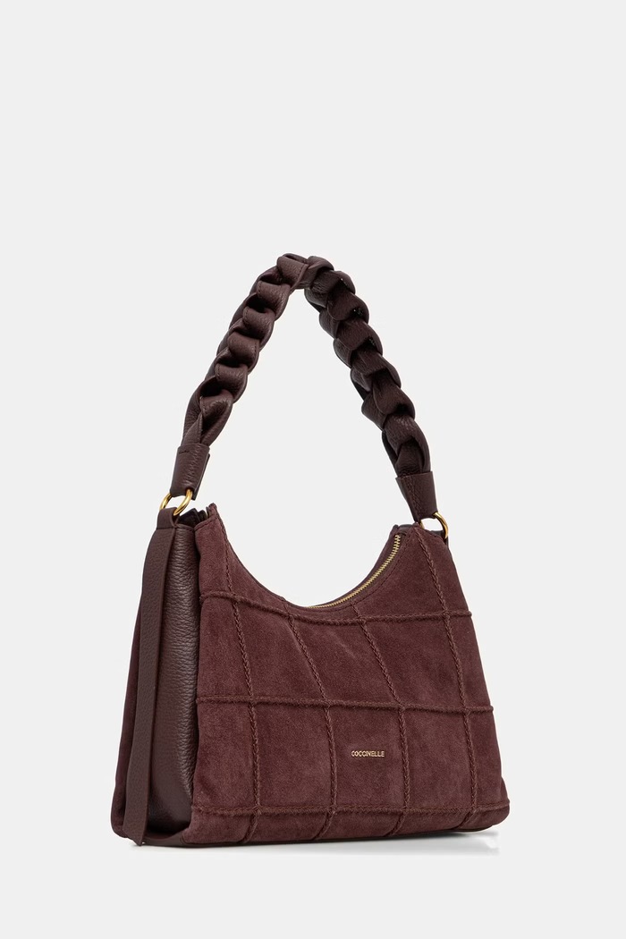 Coccinelle torebka shopper damska zamszowa E1.VT4.13.03.01 bordowy AW26