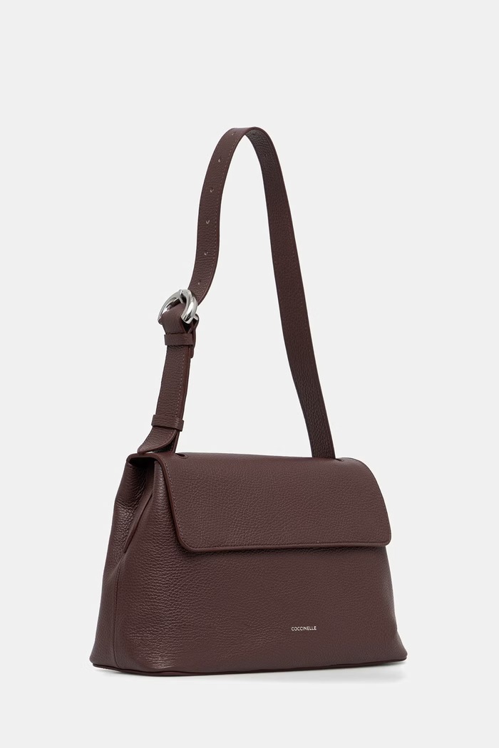 Coccinelle torebka shopper damska skórzana E1.VGF.12.01.01 bordowy AW26