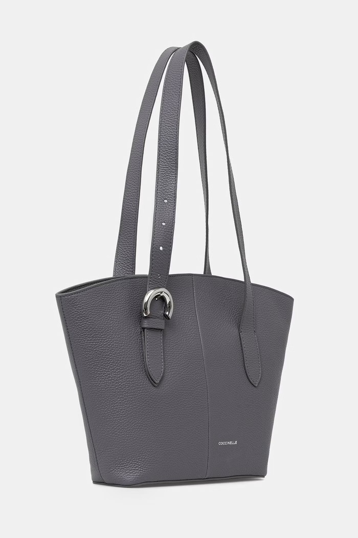 Coccinelle torebka shopper damska skórzana E1.VGF.11.02.01 szary AW26