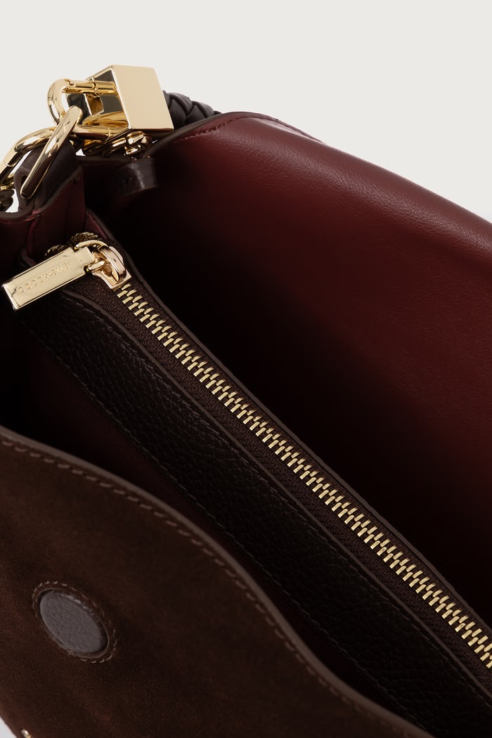 Чанта crossbody дамска от велур Coccinelle кафяв E1.VCL.18.02.01