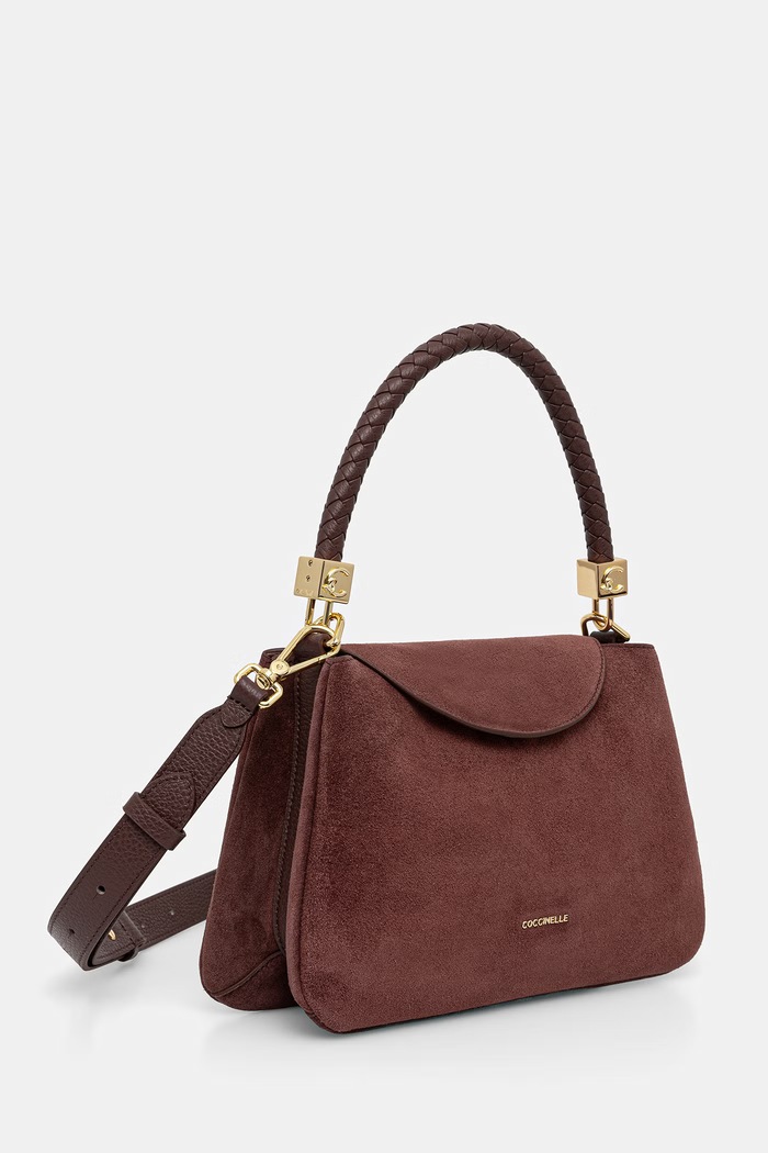Coccinelle torebka crossbody damska zamszowa E1.VCL.18.02.01 bordowy AW26
