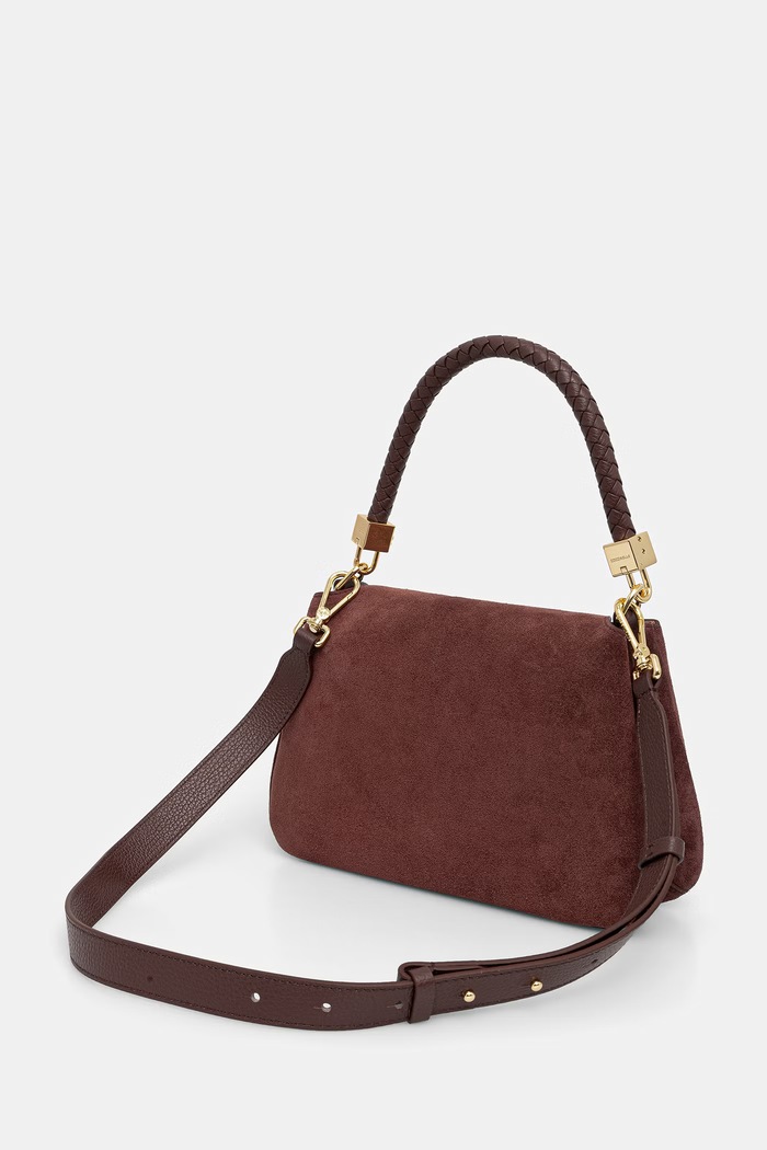 Akcesoria Coccinelle torebka crossbody damska zamszowa E1.VCL.18.02.01 bordowy