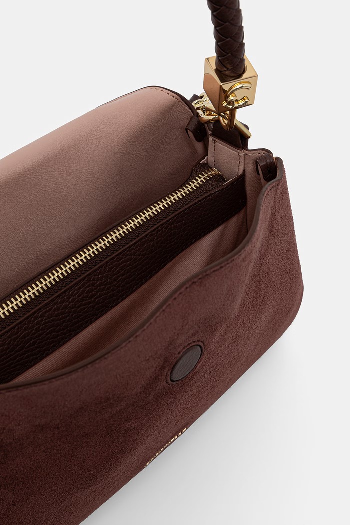 Coccinelle torebka crossbody damska zamszowa E1.VCL.18.02.01 bordowy