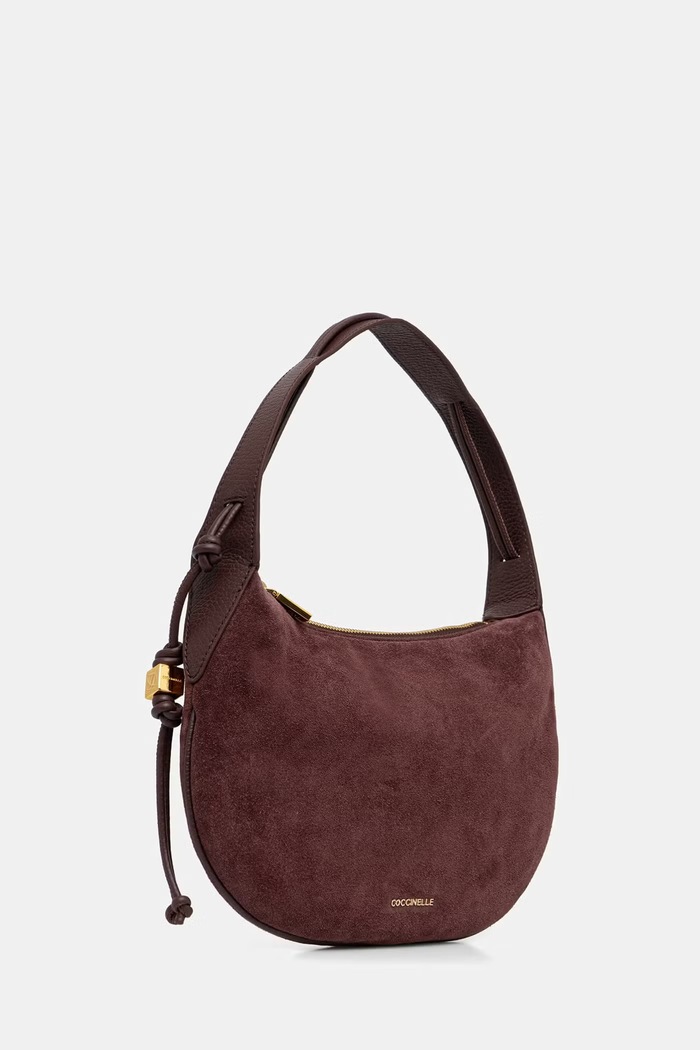 Coccinelle torebka hobo damska zamszowa E1.VCB.13.03.01 bordowy AW26