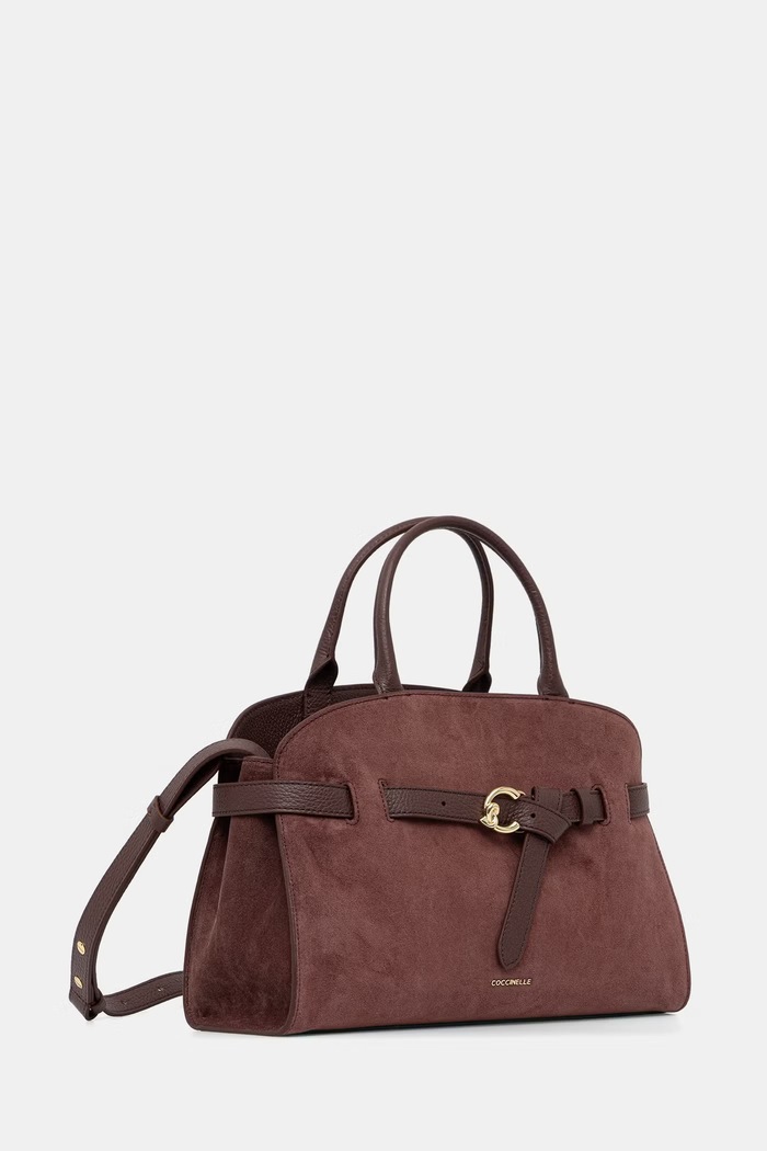 Coccinelle torebka shopper damska zamszowa E1.TLB.18.04.01 fioletowy AW26